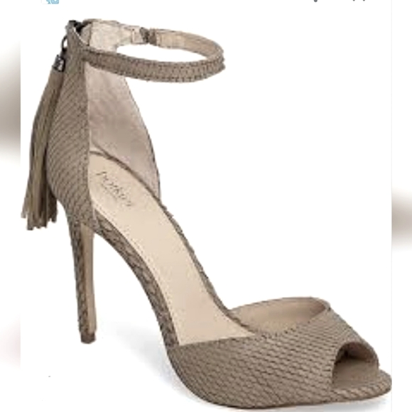 Botkier Shoes - NWT BOTKIER | Anna Suede Tasseled Stiletto Heels - Olive Snake